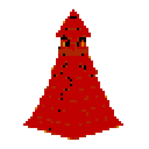 layered triangular red clay shingle tower top. Usable as an asset (clear, thick lines and a white background)