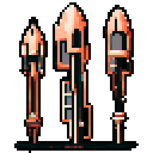 I want vertical copper structures reminiscent of a organ's pipes. I want strange, interlocking mechanical copper shapes that look twisted by magic. I also want them usable as assets in a videogame, meaning only one object per image, outlined with a strong black stroke, on a solid-color background.