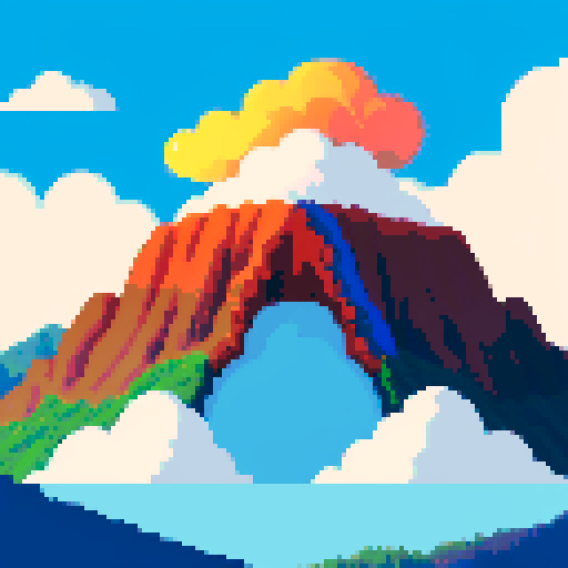 A beautiful glorious mountain coming from the earth but engulfed in clouds at its bottom and on the sides