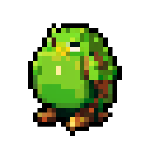 A robust, tree-like creature with bark armor, deep roots, and a protective stance. It has wise, ancient eyes and a commanding presence, ready to defend the forest. No background.
