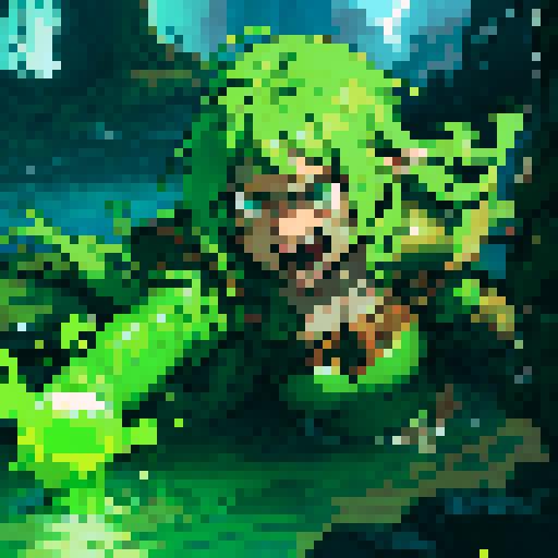 hero sinking into ooze, metal armor, hero waist deep in slime, reaching up, screaming, sinking into slime