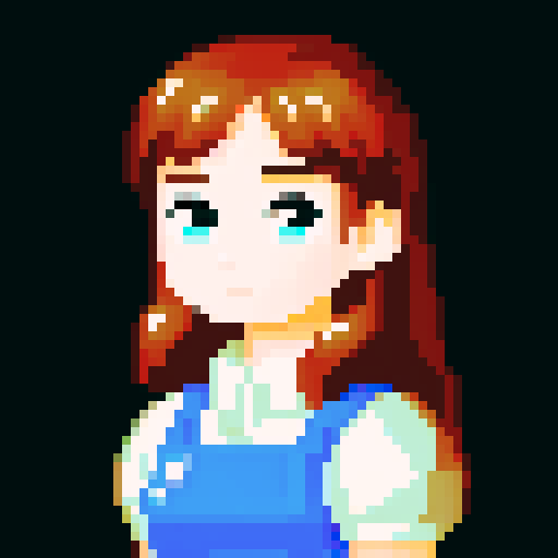 lovely young girl, around 16 years old, pixel art, live in war time