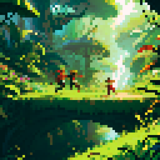 Jungle; there is a fight happening