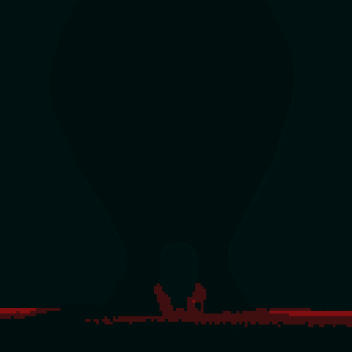 Pixelated alien photographer, capturing surreal landscapes with a vintage camera