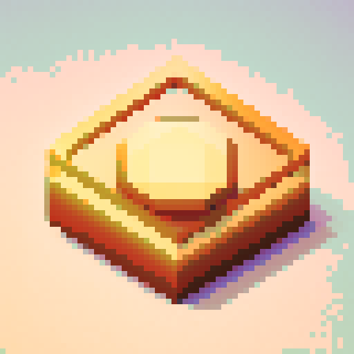 Golden coin, glimmering with a radiant hue, nestled among other game assets, awaiting its transformation into a pixel art icon for a casual game