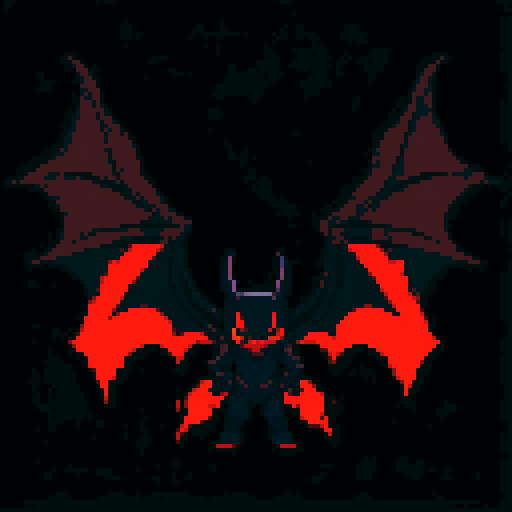 A dark and shadowy demon with smoky tendrils, large bat-like wings, and glowing red eyes. Its body is partially obscured by shadows and it has an eerie, commanding presence. No background.
