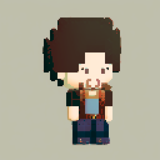 Male, brown hair, wizard, pixel art style, octopath traveller 2, 