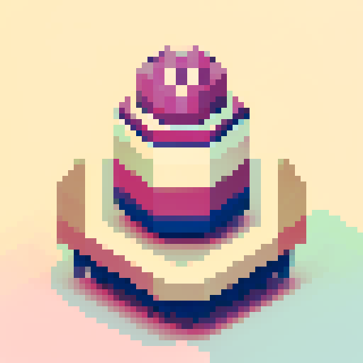 thimble item, vibrant colors, intricate stitching, miniature size, retro gaming aesthetic, 8-bit graphics, geometric patterns, limited color palette, sharp edges, nostalgic feel, detailed shading, high contrast