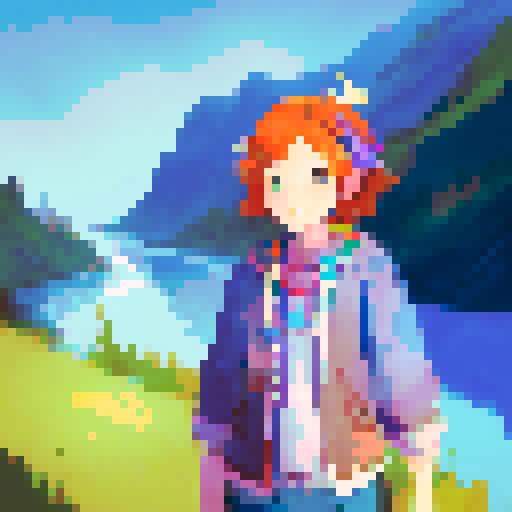 a beautiful girl looking over a beautiful river
