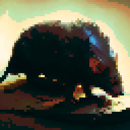 A vicious dark colored rat in a gloomy dungeon