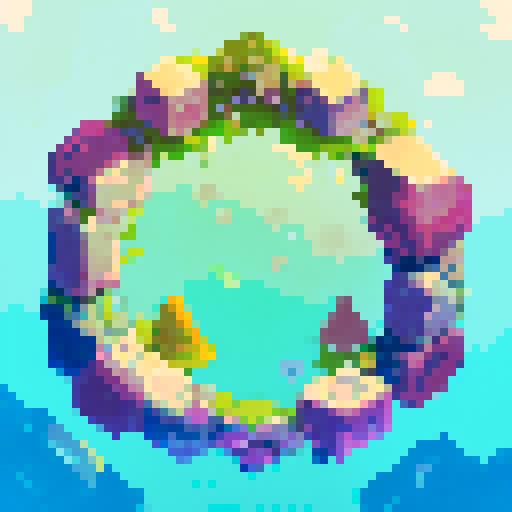 astronaut, pixel art, landscape portrait, vibrant colors, lunar surface, stars, spaceship, helmet, cosmic rays, reflection, tranquility