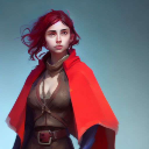 girl with a red cape, animated all directions, topdown