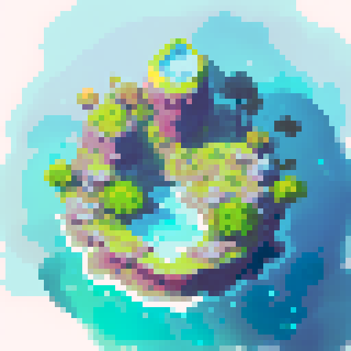 Planet in the perfect center of the image. The planet is earth-like has oceans and ice capes