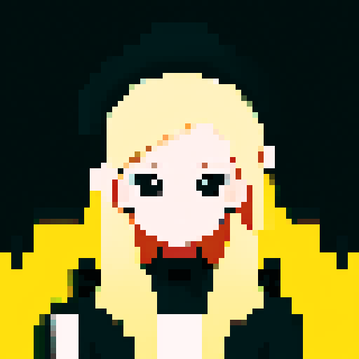 blonde girl with black clothing and hair shaved in the middle