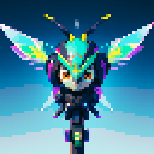 cyber baby owl with transparent background