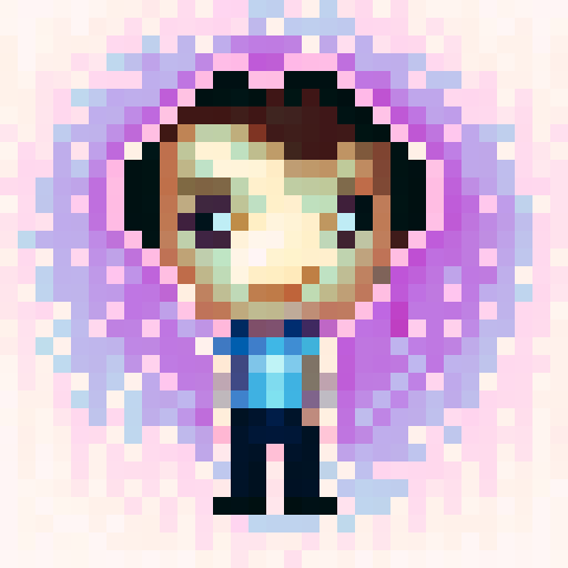 Chibi boy with rosy cheeks, looking from a first person point of view, indie game style avatar