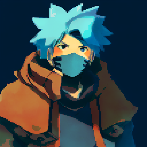 Hatake Kakashi with a black cat with yellow eyes on his shoulders in the himalayas