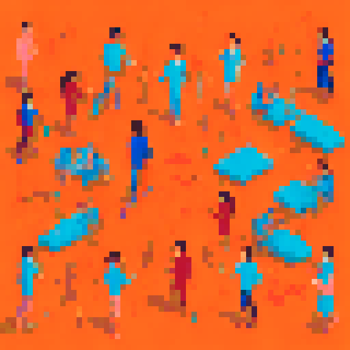 Stylized abstract art of youths by Medical & Health profession in the style of "Luo Zhongli" illustration concept on international youth day, orange, brown and turquoise colors, high quality, 8k resolution, light background