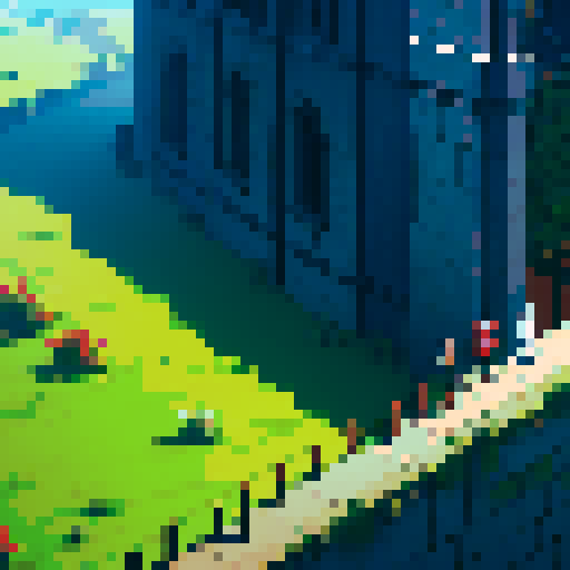 Jrpg characters exiting huge city walls towards the right side of the screen