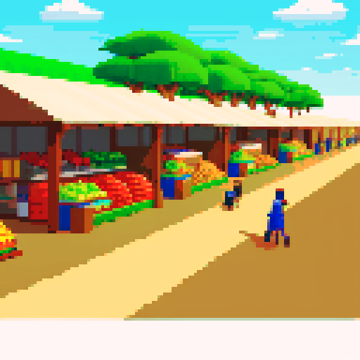 african wholesale corridor with stocked shelves and food, zoomed in light theme