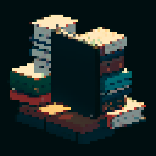 stacked book, black background