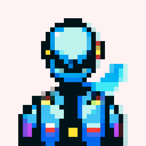 armour, intricate details, shining metallic surfaces, pixelated textures, vibrant color palette, sRGB