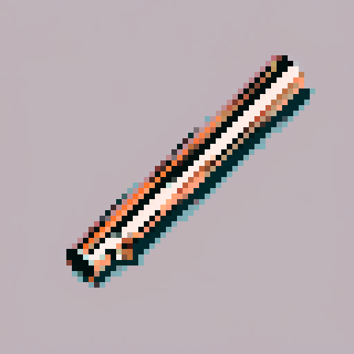 vertical shiny copper pipe with a black stroke around it and a white background