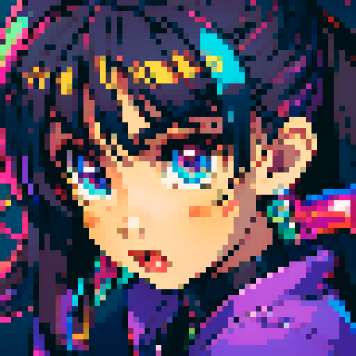 Colorful, retro, vibrant, 8-bit, pixelated, sRGB