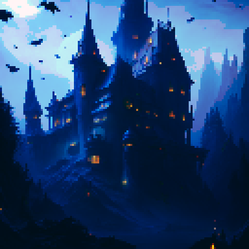 vampire castle, halloween party, decorative lights