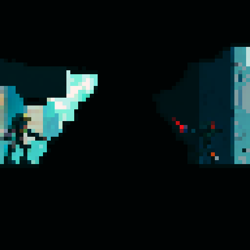 Two futuristic robots battling in a post-apocalyptic wasteland, one with a laser cannon arm and the other with a shield and sword, against a backdrop of crumbling skyscrapers and swirling toxic clouds