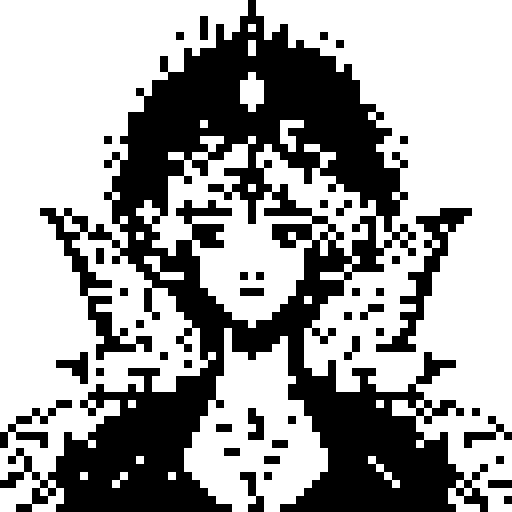 a fairy empress illustration by Harry Clarke pixel art style