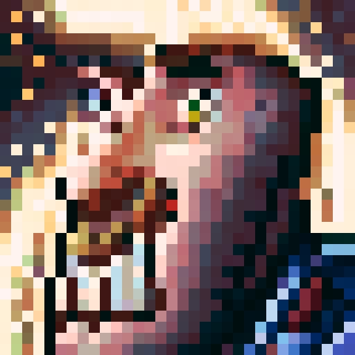 Stardew Valley, smiling, close-up, detailed 32x32 pixel art game icon, sRGB, skill art, mugshot, portrait, white background