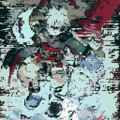 Demon slayer, fierce expression, glowing eyes, sharp blade, intense shadows, dramatic lighting, character portrait, close up, anime style, pixel art