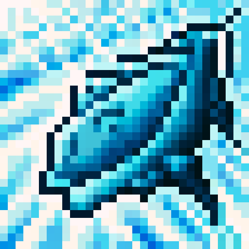 A blue game squid on a white background