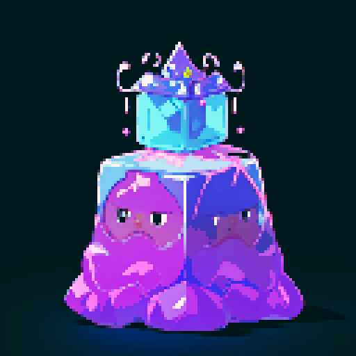 Gelatinous cube wearing crown
