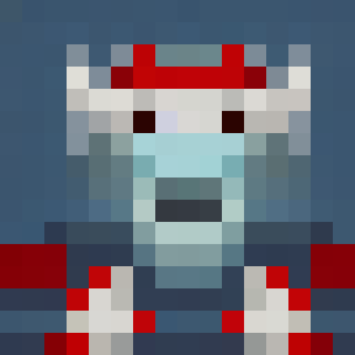 Ethereal Lucario, shimmering and translucent, gazes directly into the viewer's eyes in a 16x16 pixel art, her piercing blue aura contrasting with her white fur and red eyes, evocative of a classic game icon.