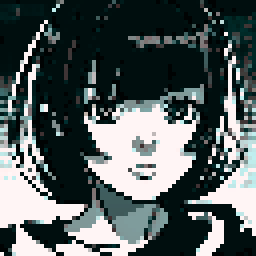 Anime style woman in black and white