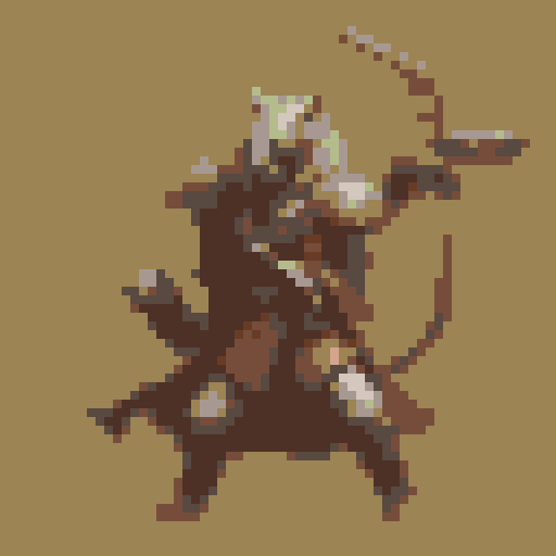 small fantasy icon of a ratman archer for use in a fantasy wargame