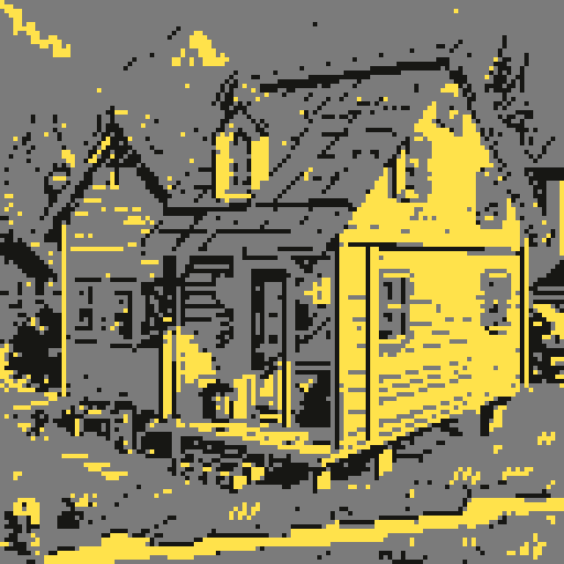 Tiny suburban american house, very humble tiny house, legend of Zelda isometric perspective, tile based art, 8x8 tiles, pixel art
