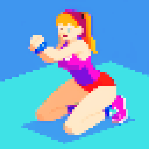 Create a vibrant woman doing gym