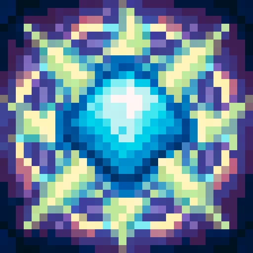 "Zoomed-in view of a game ability icon featuring sharp seashells piercing through frothy ocean waves, surrounded by bubbles and textured with intricate details in 32x32 pixel art style"