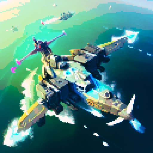 Area 18 in Star Citizen with ships taking off in the background, the open sky and space on the horizon, scenic