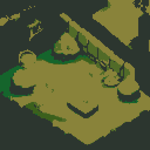 A dark, swampy landscape