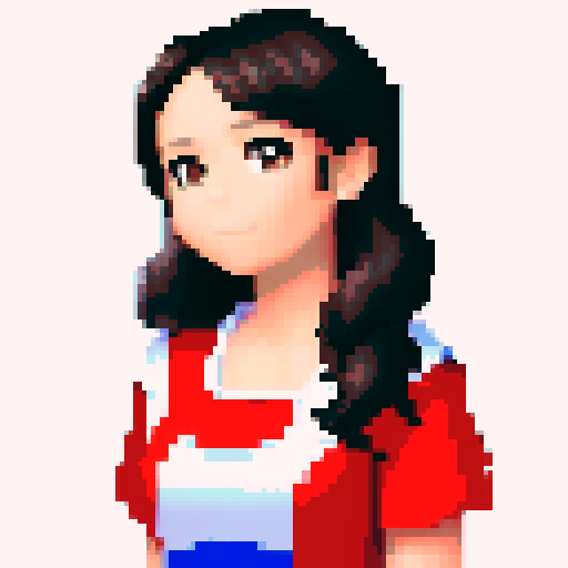 Create a realistic portrait for a young woman with dark hair with a flow de maga on it and wearing a traditional Puerto Rican dress