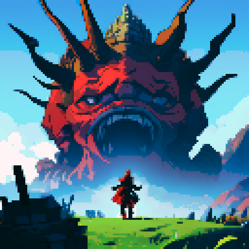 evil monster rising in the horizon