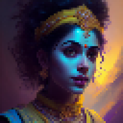 Lord Krishna, vivid colors