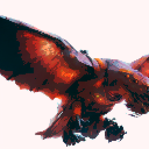 Large black monster bird, swooping in to attack, full view