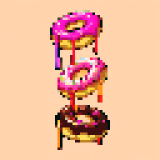 three donuts, white background