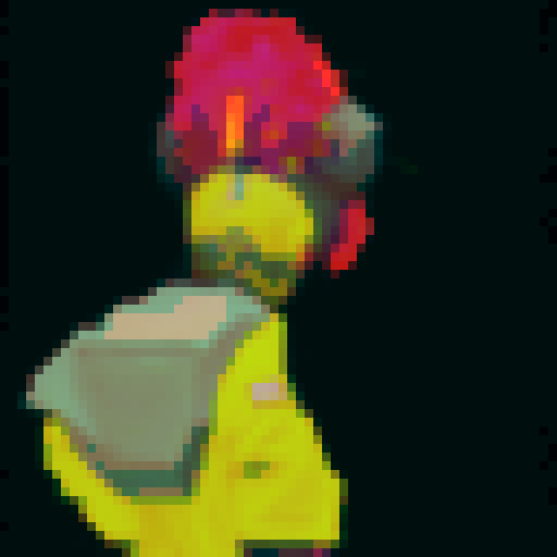 Back view of character