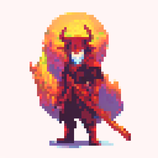 pixel art of devil caster